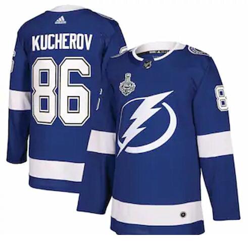 Youth Blue Tampa Bay Lightning #86 Nikita Kucherov Stanley Cup Finals Stitched Jersey